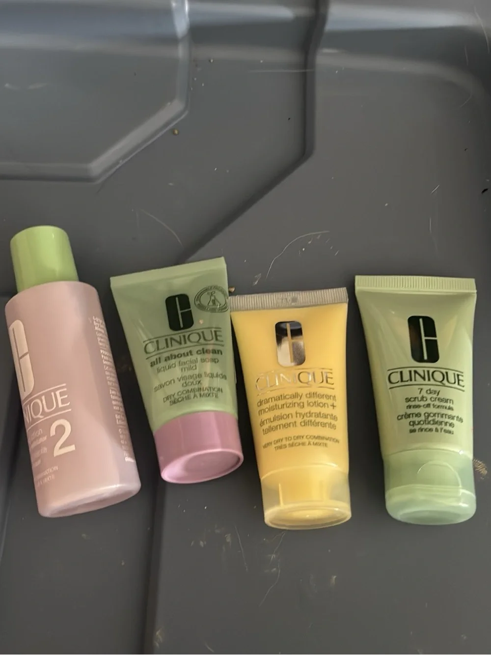 Clinique Travel Skincare Set - Pink, Green, Yellow NWOT